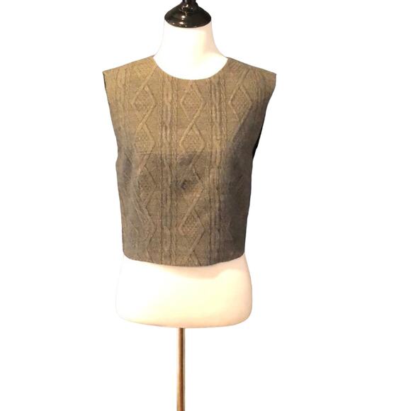 Alice & Olivia Top Gray Knit Cropped - Picture 6 of 8